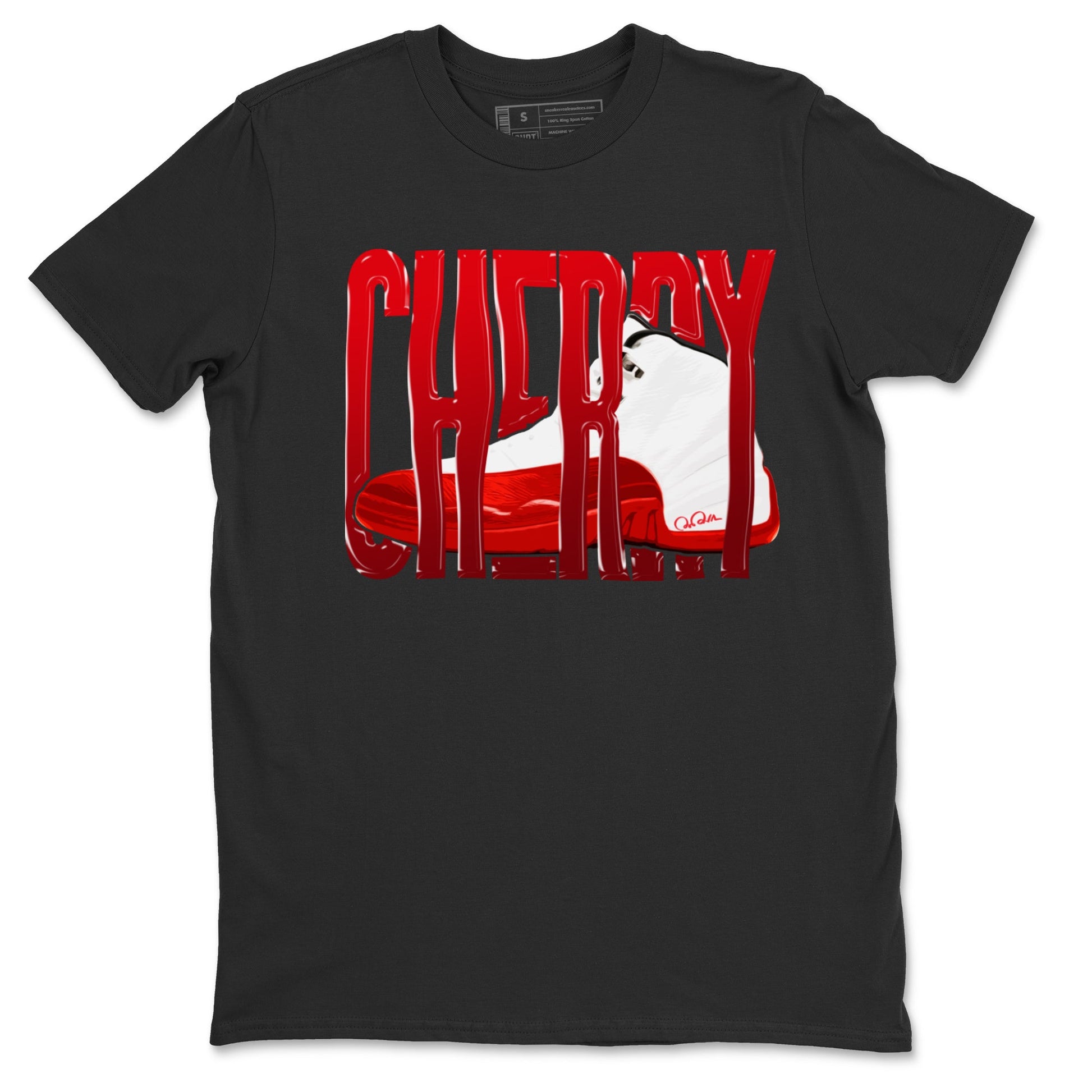 Air Jordan 12 Cherry Sneaker Match Tees Wiggling Gotem Sneaker Tees AJ12 Cherry Sneaker Release Tees Unisex Shirts Black 2