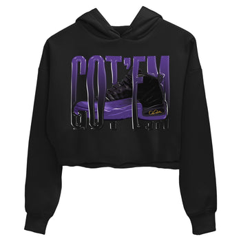 Air Jordan 12 Field Purple Sneaker Match Tees Wiggling Gotem Sneaker Tees AJJordan 12 Lakers Sneaker Release Tees Women's Shirts Black 2