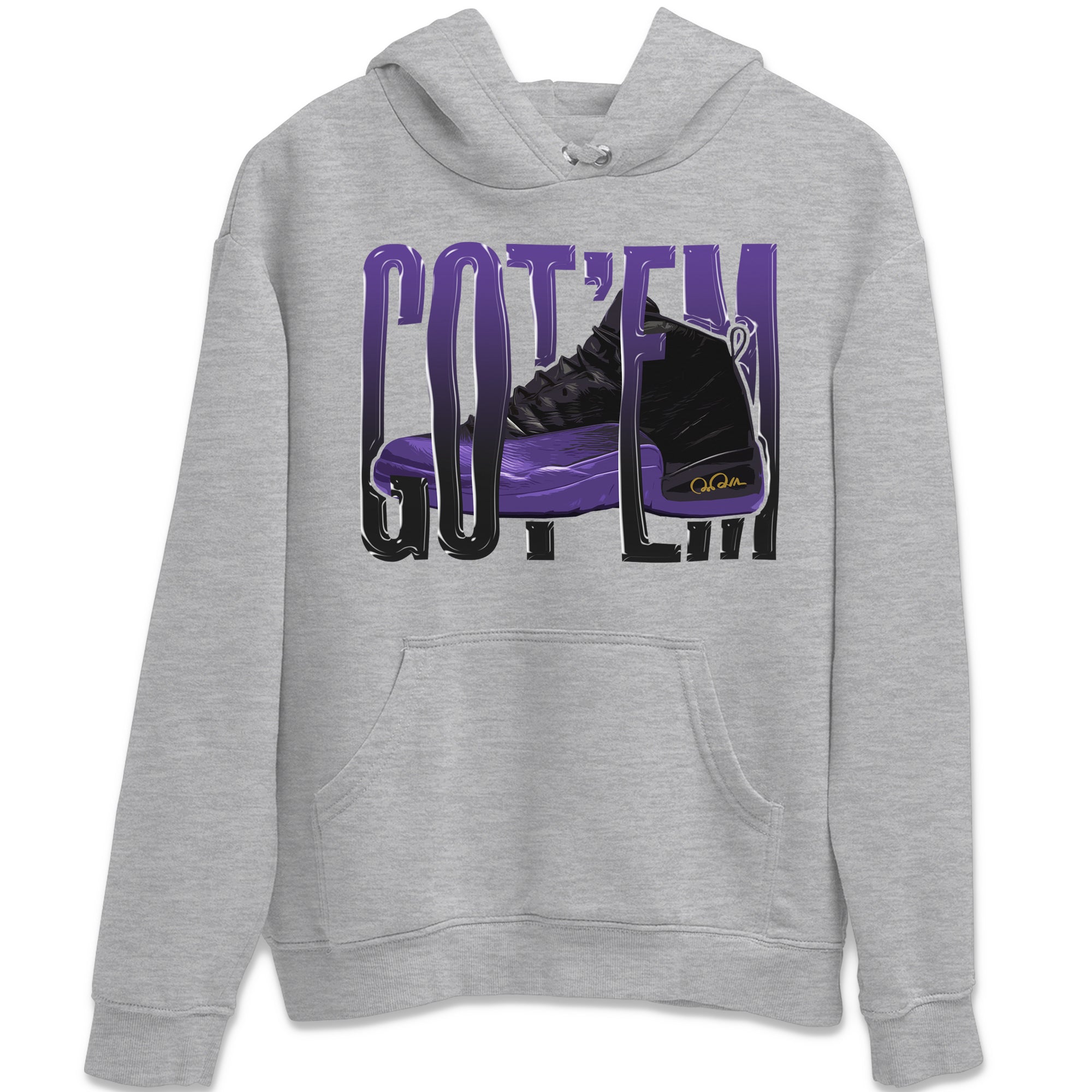 Air Jordan 12 Field Purple Sneaker Match Tees Wiggling Gotem Sneaker Tees AJJordan 12 Lakers Sneaker Release Tees Unisex Shirts Heather Grey 2