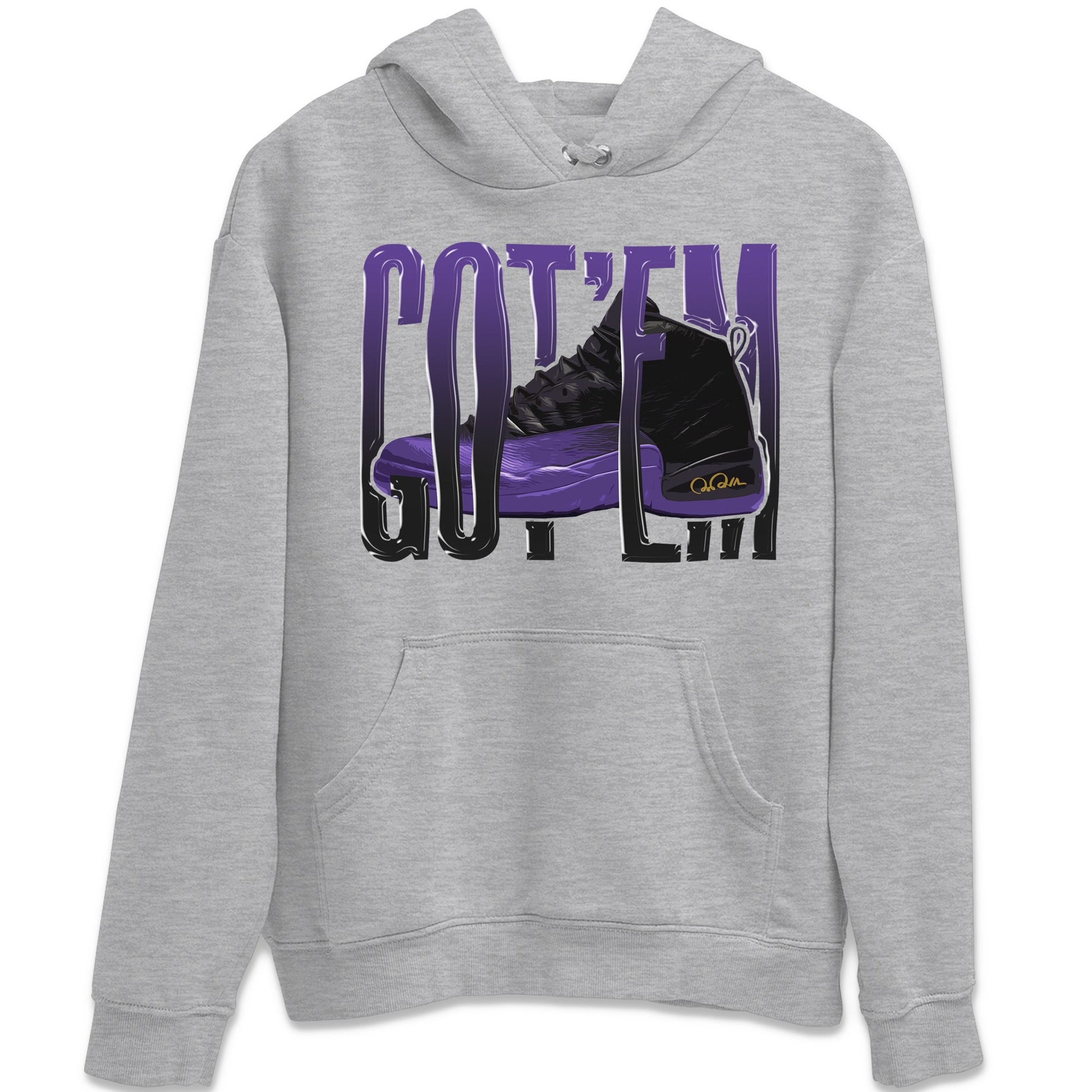 Air Jordan 12 Field Purple Sneaker Match Tees Wiggling Gotem Sneaker Tees AJJordan 12 Lakers Sneaker Release Tees Unisex Shirts Heather Grey 2