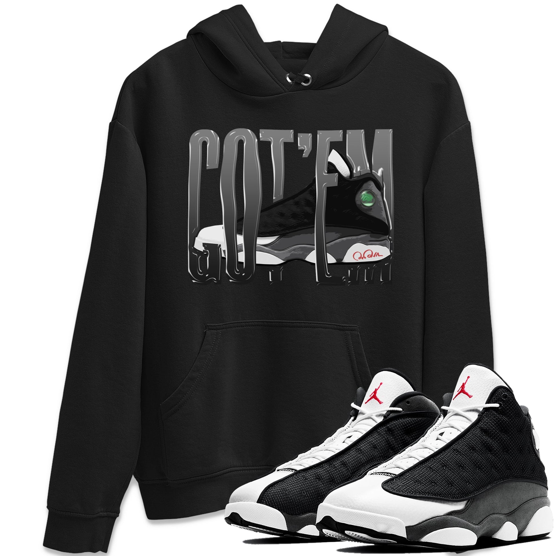 Air Jordan 13 Black Flint Sneaker Match Tees Wiggling Gotem Sneaker Tees AJ13 Retro Black Flint Sneaker Release Tees Unisex Shirts Black 1