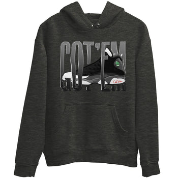 Air Jordan 13 Black Flint Sneaker Match Tees Wiggling Gotem Sneaker Tees AJ13 Retro Black Flint Sneaker Release Tees Unisex Shirts Charcoal Heather 2