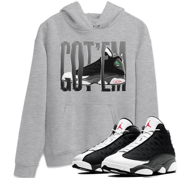 Air Jordan 13 Black Flint Sneaker Match Tees Wiggling Gotem Sneaker Tees AJ13 Retro Black Flint Sneaker Release Tees Unisex Shirts Heather Grey 1
