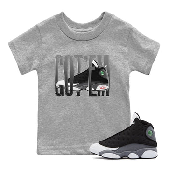 Air Jordan 13 Black Flint Wiggling Gotem Baby and Kids Sneaker Tees AJ13 Retro Black Flint Kids Sneaker Tees Size Chart
