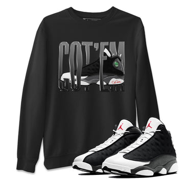 Air Jordan 13 Black Flint Wiggling Gotem Crew Neck Sneaker Tees AJ13 Retro Black Flint Sneaker T-Shirts Washing and Care Tip