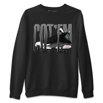 Air Jordan 13 Black Flint Sneaker Match Tees Wiggling Gotem Sneaker Tees AJ13 Retro Black Flint Sneaker Release Tees Unisex Shirts Black 2