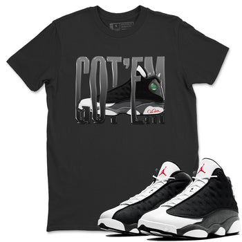 Air Jordan 13 Black Flint Sneaker Match Tees Wiggling Gotem Sneaker Tees AJ13 Retro Black Flint Sneaker Release Tees Unisex Shirts Black 1