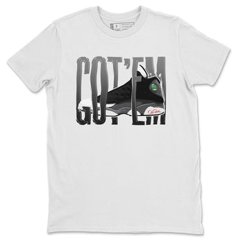 Air Jordan 13 Black Flint Sneaker Match Tees Wiggling Gotem Sneaker Tees AJ13 Retro Black Flint Sneaker Release Tees Unisex Shirts White 2