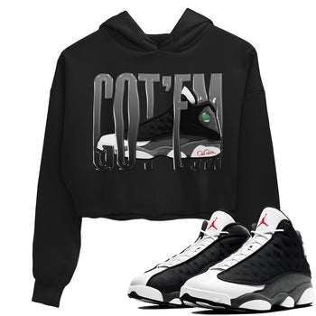 Air Jordan 13 Black Flint Sneaker Match Tees Wiggling Gotem Sneaker Tees AJ13 Retro Black Flint Sneaker Release Tees Women's Shirts Black 1