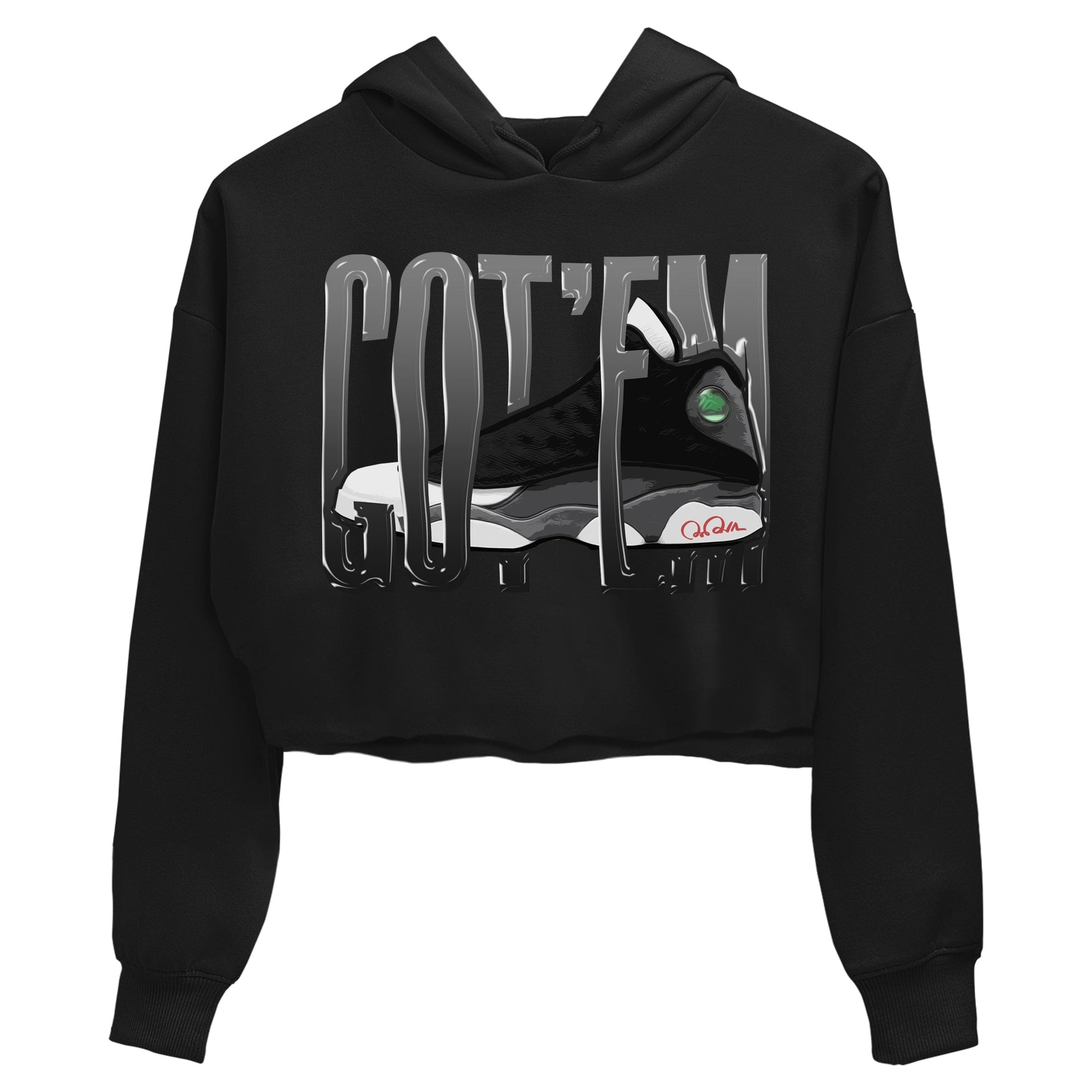 Air Jordan 13 Black Flint Sneaker Match Tees Wiggling Gotem Sneaker Tees AJ13 Retro Black Flint Sneaker Release Tees Women's Shirts Black 2