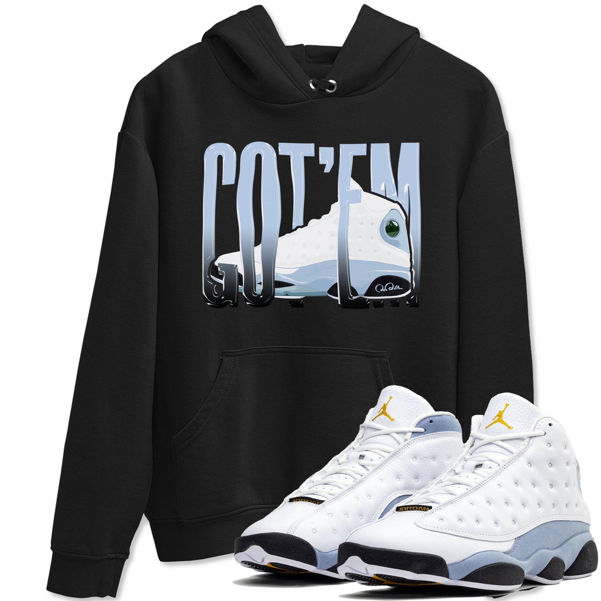Air Jordan 13 Blue Grey shirt to match jordans Wiggling Gotem sneaker tees AJ13 Blue Grey SNRT Sneaker Release Tees unisex cotton Black 1 crew neck shirt