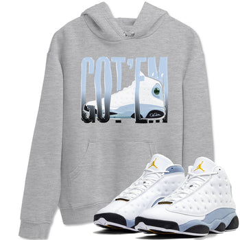 Air Jordan 13 Blue Grey shirt to match jordans Wiggling Gotem sneaker tees AJ13 Blue Grey SNRT Sneaker Release Tees unisex cotton Heather Grey 1 crew neck shirt