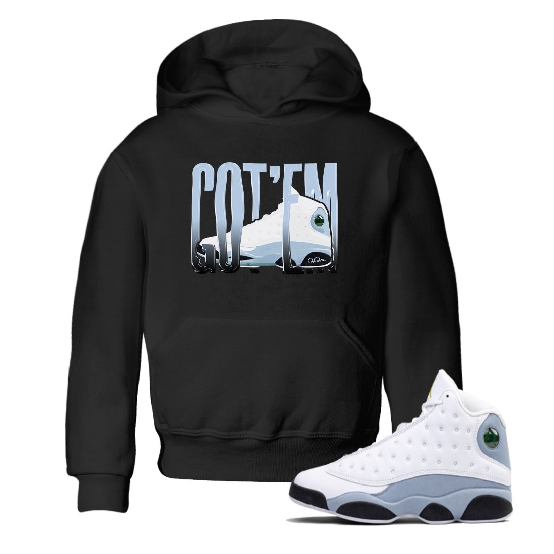 Air Jordan 13 Blue Grey shirt to match jordans Wiggling Gotem sneaker tees AJ13 Blue Grey SNRT sneaker release tees baby toddler Black 1 cotton Shirt