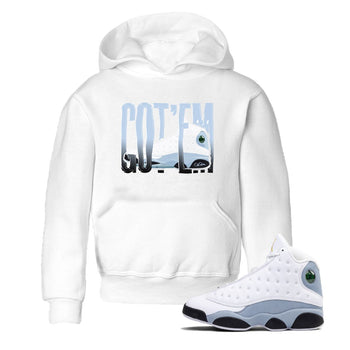 Air Jordan 13 Blue Grey shirt to match jordans Wiggling Gotem sneaker tees AJ13 Blue Grey SNRT sneaker release tees baby toddler White 1 cotton Shirt