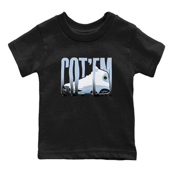 Air Jordan 13 Blue Grey shirt to match jordans Wiggling Gotem sneaker tees AJ13 Blue Grey SNRT sneaker release tees baby toddler Black 2 cotton Shirt