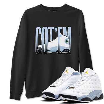 Air Jordan 13 Blue Grey shirt to match jordans Wiggling Gotem sneaker tees AJ13 Blue Grey SNRT Sneaker Release Tees unisex cotton Black 1 crew neck shirt