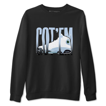 Air Jordan 13 Blue Grey shirt to match jordans Wiggling Gotem sneaker tees AJ13 Blue Grey SNRT Sneaker Release Tees unisex cotton Black 2 crew neck shirt