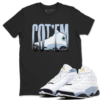 Air Jordan 13 Blue Grey shirt to match jordans Wiggling Gotem sneaker tees AJ13 Blue Grey SNRT Sneaker Release Tees unisex cotton Black 1 crew neck shirt