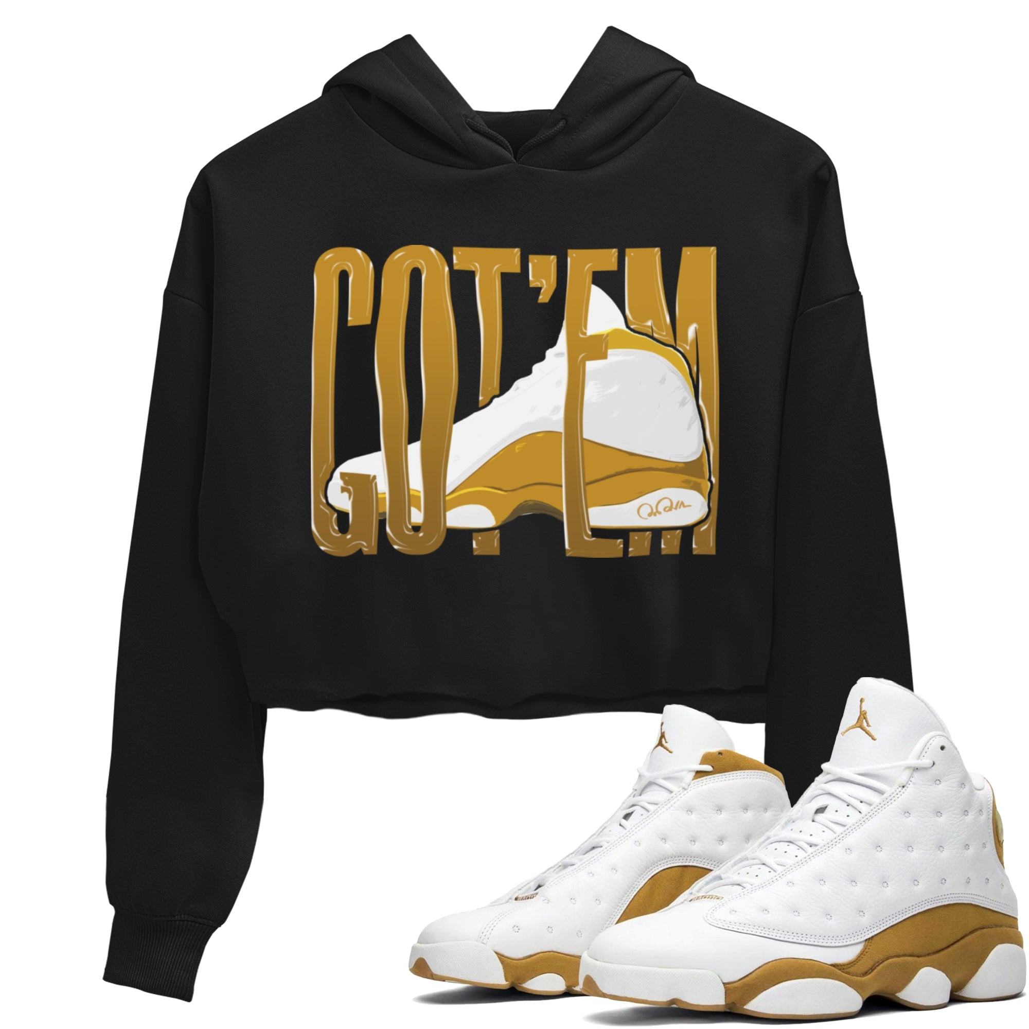 Wiggling Gotem Women s Tops Air Jordan 13 Wheat SNRT Sneaker T shirts