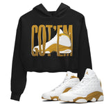 Air Jordan 13 Wheat Sneaker Match Tees Wiggling Gotem Sneaker Tees AJ13 Wheat Sneaker Release Tees Women's Shirts Black 1