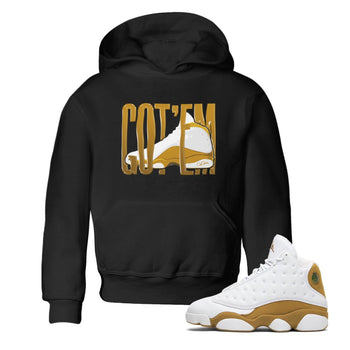 Air Jordan 13 Wheat Sneaker Match Tees Wiggling Gotem Sneaker Tees AJ13 Wheat Sneaker Release Tees Kids Shirts Black 1