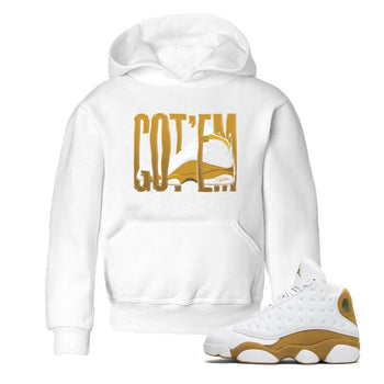 Air Jordan 13 Wheat Sneaker Match Tees Wiggling Gotem Sneaker Tees AJ13 Wheat Sneaker Release Tees Kids Shirts White 1