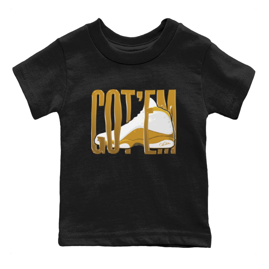 Air Jordan 13 Wheat Sneaker Match Tees Wiggling Gotem Sneaker Tees AJ13 Wheat Sneaker Release Tees Kids Shirts Black 2