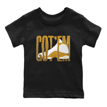 Air Jordan 13 Wheat Sneaker Match Tees Wiggling Gotem Sneaker Tees AJ13 Wheat Sneaker Release Tees Kids Shirts Black 2
