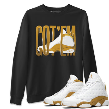Air Jordan 13 Wheat Sneaker Match Tees Wiggling Gotem Sneaker Tees AJ13 Wheat Sneaker Release Tees Unisex Shirts Black 1