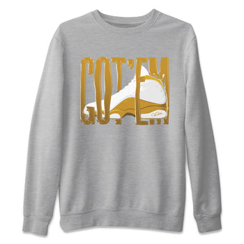 Air Jordan 13 Wheat Sneaker Match Tees Wiggling Gotem Sneaker Tees AJ13 Wheat Sneaker Release Tees Unisex Shirts Heather Grey 2