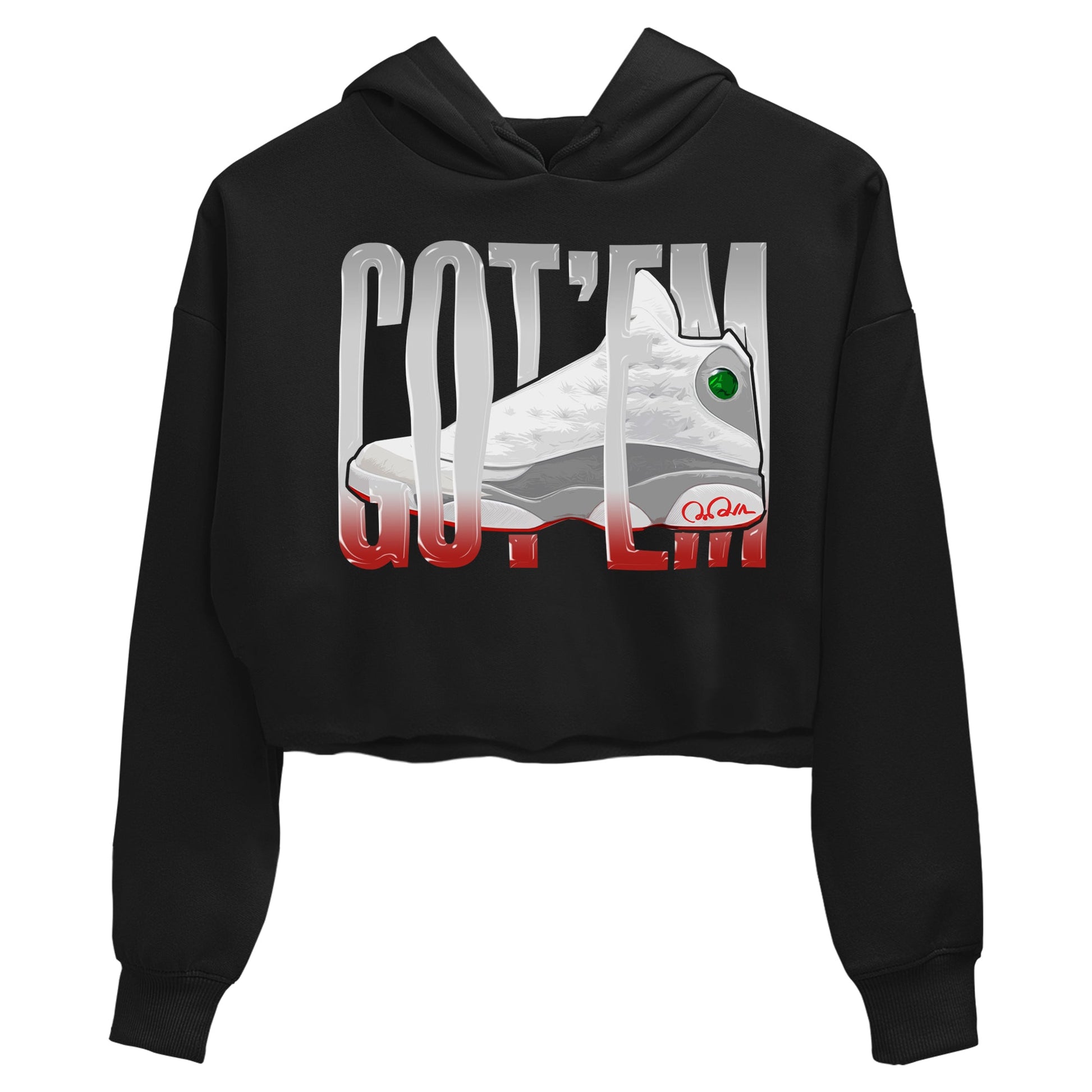 Air Jordan 13 Wolf Grey Sneaker Match Tees Wiggling Gotem Sneaker Tees AJ13 Wolf Grey Sneaker Release Tees Women's Shirts Black 2