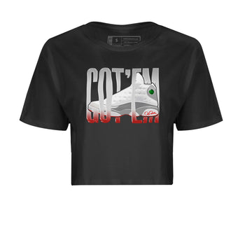 Air Jordan 13 Wolf Grey Sneaker Match Tees Wiggling Gotem Sneaker Tees AJ13 Wolf Grey Sneaker Release Tees Women's Shirts Black 2