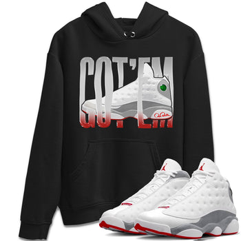 Air Jordan 13 Wolf Grey Sneaker Match Tees Wiggling Gotem Sneaker Tees AJ13 Wolf Grey Sneaker Release Tees Unisex Shirts Black 1