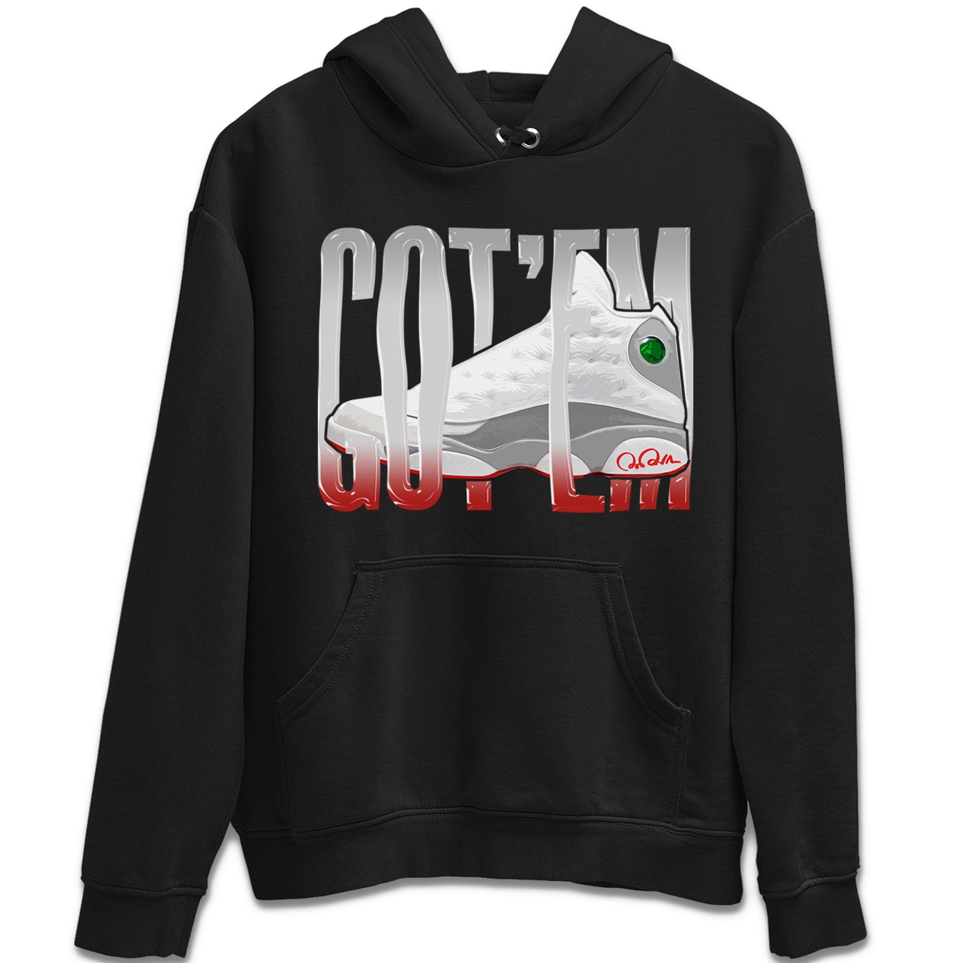 Air Jordan 13 Wolf Grey Sneaker Match Tees Wiggling Gotem Sneaker Tees AJ13 Wolf Grey Sneaker Release Tees Unisex Shirts Black 2