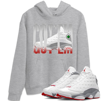 Air Jordan 13 Wolf Grey Sneaker Match Tees Wiggling Gotem Sneaker Tees AJ13 Wolf Grey Sneaker Release Tees Unisex Shirts Heather Grey 1