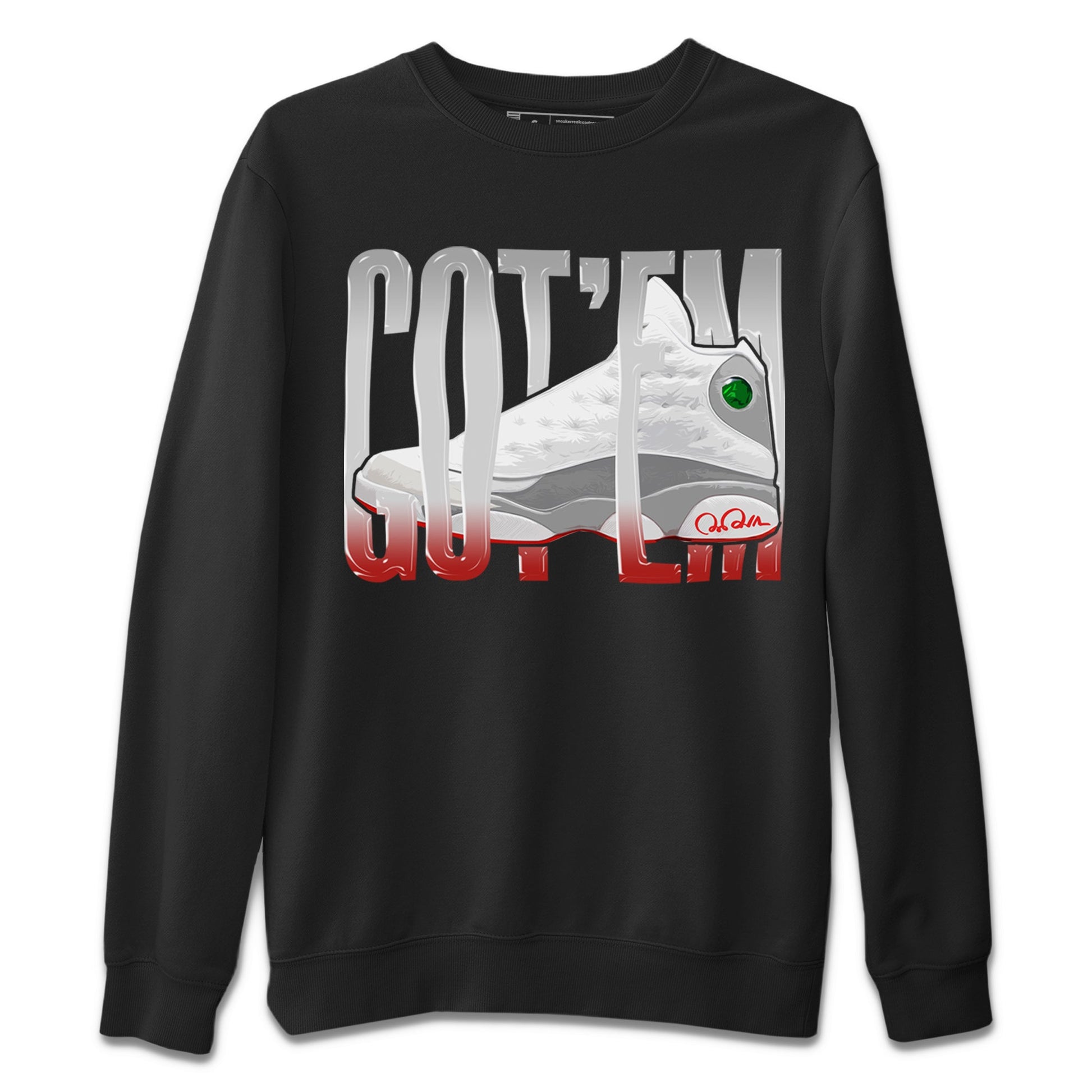 Air Jordan 13 Wolf Grey Sneaker Match Tees Wiggling Gotem Sneaker Tees AJ13 Wolf Grey Sneaker Release Tees Unisex Shirts Black 2