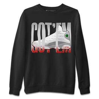 Air Jordan 13 Wolf Grey Sneaker Match Tees Wiggling Gotem Sneaker Tees AJ13 Wolf Grey Sneaker Release Tees Unisex Shirts Black 2