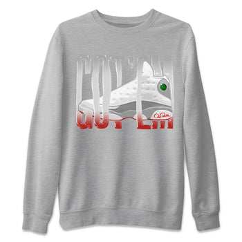 Air Jordan 13 Wolf Grey Sneaker Match Tees Wiggling Gotem Sneaker Tees AJ13 Wolf Grey Sneaker Release Tees Unisex Shirts Heather Grey 2