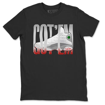 Air Jordan 13 Wolf Grey Sneaker Match Tees Wiggling Gotem Sneaker Tees AJ13 Wolf Grey Sneaker Release Tees Unisex Shirts Black 2
