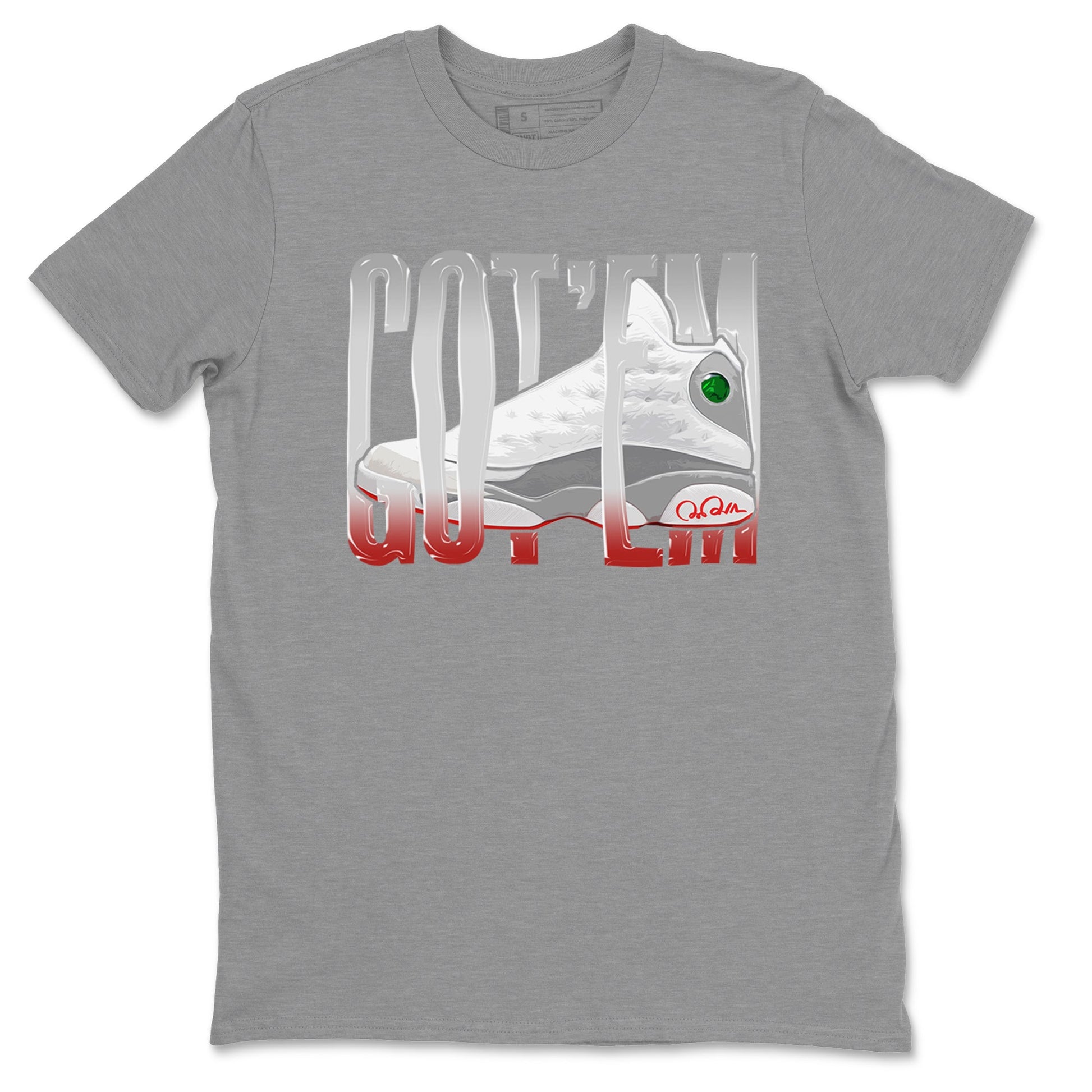 Air Jordan 13 Wolf Grey Sneaker Match Tees Wiggling Gotem Sneaker Tees AJ13 Wolf Grey Sneaker Release Tees Unisex Shirts Heather Grey 2