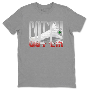Air Jordan 13 Wolf Grey Sneaker Match Tees Wiggling Gotem Sneaker Tees AJ13 Wolf Grey Sneaker Release Tees Unisex Shirts Heather Grey 2