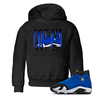 Air Jordan 14 Laney Sneaker Match Tees Wiggling Gotem Sneaker Tees AJ14 Laney Sneaker Release Tees Kids Shirts Black 1