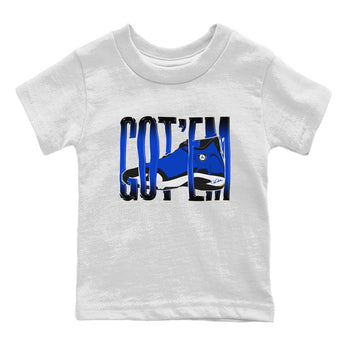Air Jordan 14 Laney Sneaker Match Tees Wiggling Gotem Sneaker Tees AJ14 Laney Sneaker Release Tees Kids Shirts White 2