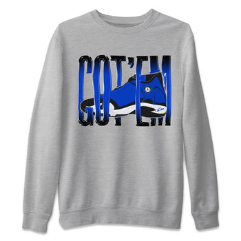 Air Jordan 14 Laney Sneaker Match Tees Wiggling Gotem Sneaker Tees AJ14 Laney Sneaker Release Tees Unisex Shirts Heather Grey 2