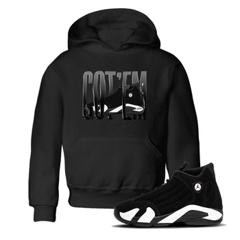 14s Panda shirt to match jordans Wiggling Gotem sneaker tees Air Jordan 14 Panda SNRT Sneaker Release Tees Baby Toddler Black 1 T-Shirt