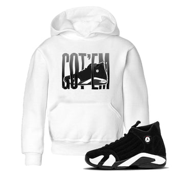 14s Panda shirt to match jordans Wiggling Gotem sneaker tees Air Jordan 14 Panda SNRT Sneaker Release Tees Baby Toddler White 1 T-Shirt