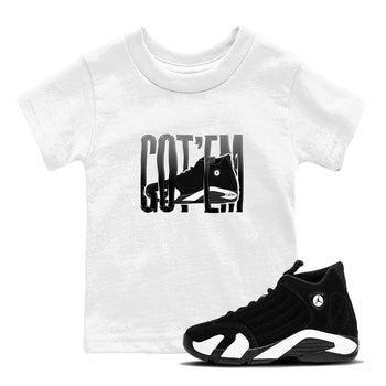 14s Panda shirt to match jordans Wiggling Gotem sneaker tees Air Jordan 14 Panda SNRT Sneaker Release Tees Baby Toddler White 1 T-Shirt