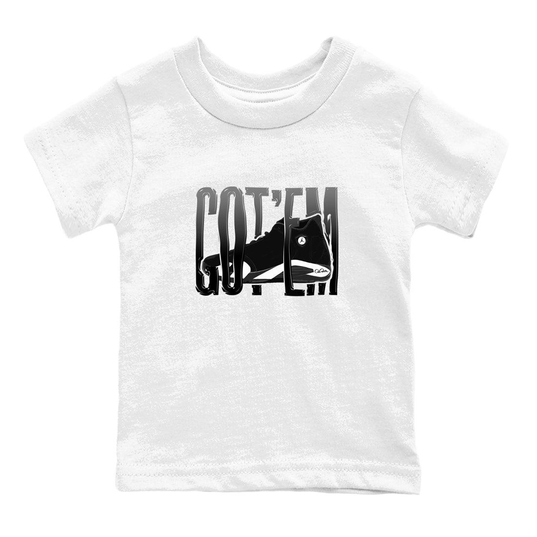 14s Panda shirt to match jordans Wiggling Gotem sneaker tees Air Jordan 14 Panda SNRT Sneaker Release Tees Baby Toddler White 2 T-Shirt