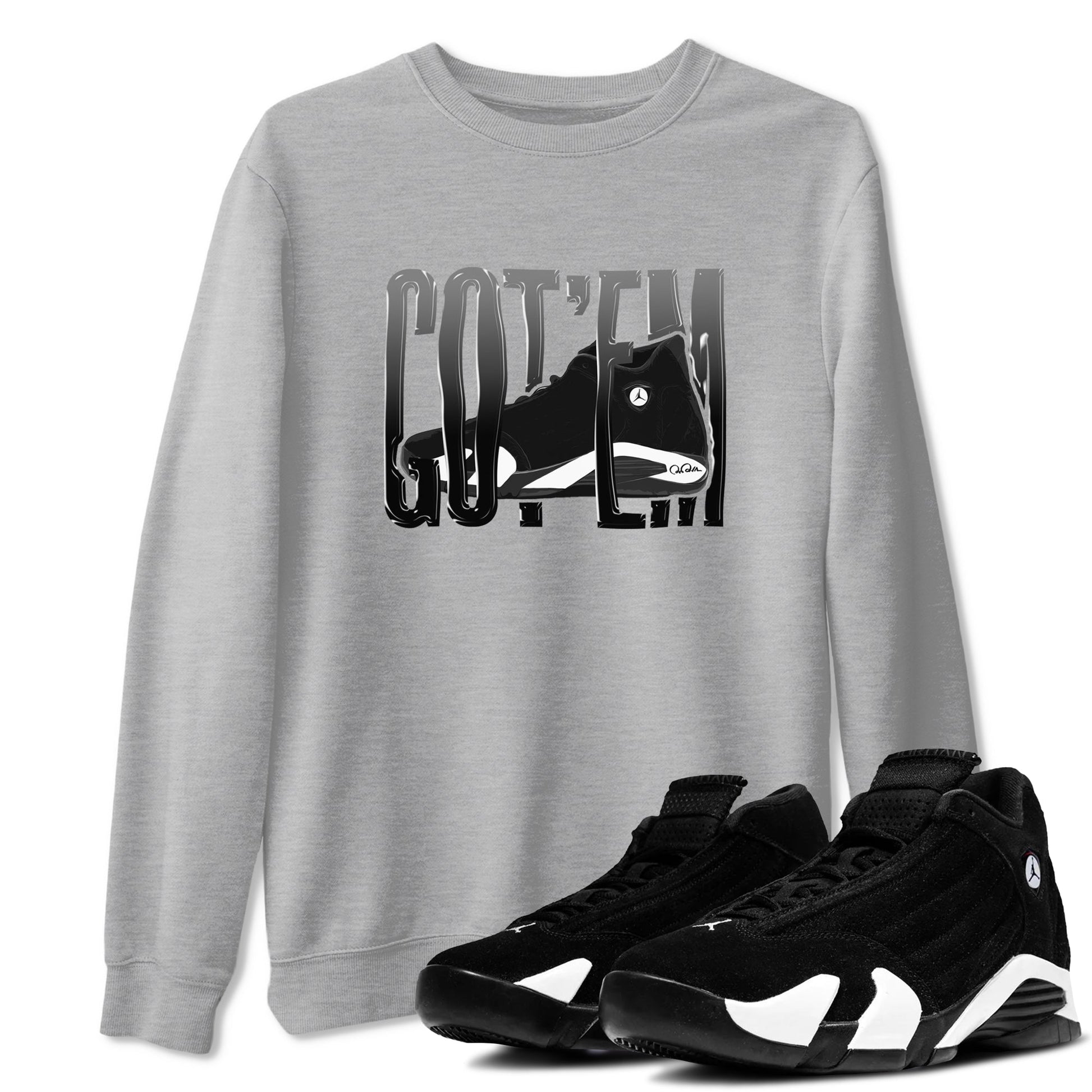 14s Panda shirt to match jordans Wiggling Gotem sneaker tees Air Jordan 14 Panda SNRT Sneaker Release Tees Unisex Heather Grey 1 T-Shirt