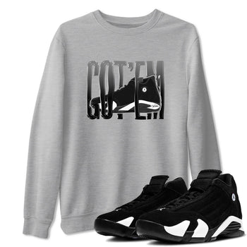 14s Panda shirt to match jordans Wiggling Gotem sneaker tees Air Jordan 14 Panda SNRT Sneaker Release Tees Unisex Heather Grey 1 T-Shirt